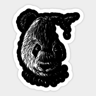 Stripe Design Head of a Panda Sticker